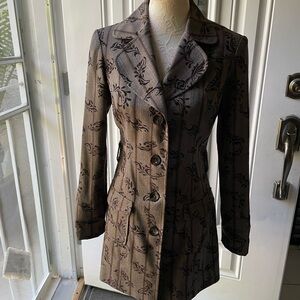Zinc Women's Brown Floral Blazer.